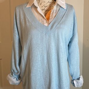Gap Pull-Over relax fit Linen blend  knit pullover sweater top